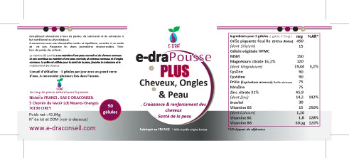 e-draPousse PLUS - BOOSTER DE POUSSE CURE 3 MOIS